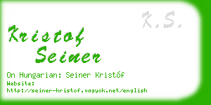 kristof seiner business card